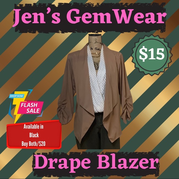 Drape Front Blazer - Picture 1 of 4